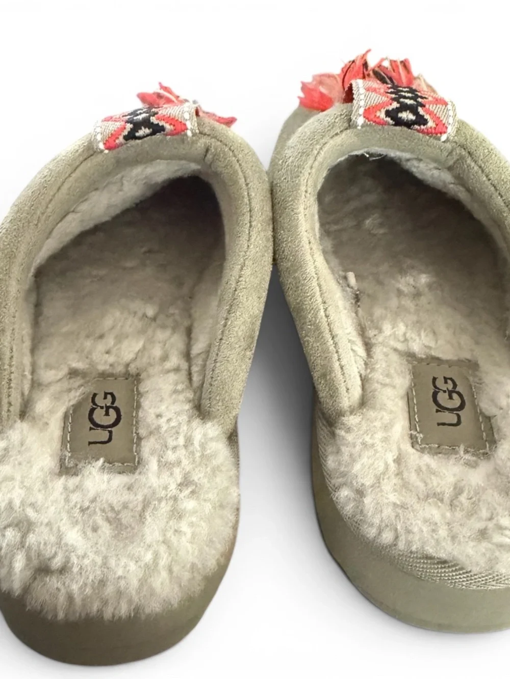 UGG Kids Tasman Alpine Slippers Gray Suede Tassel | Size 12 | EU 31 | Unisex